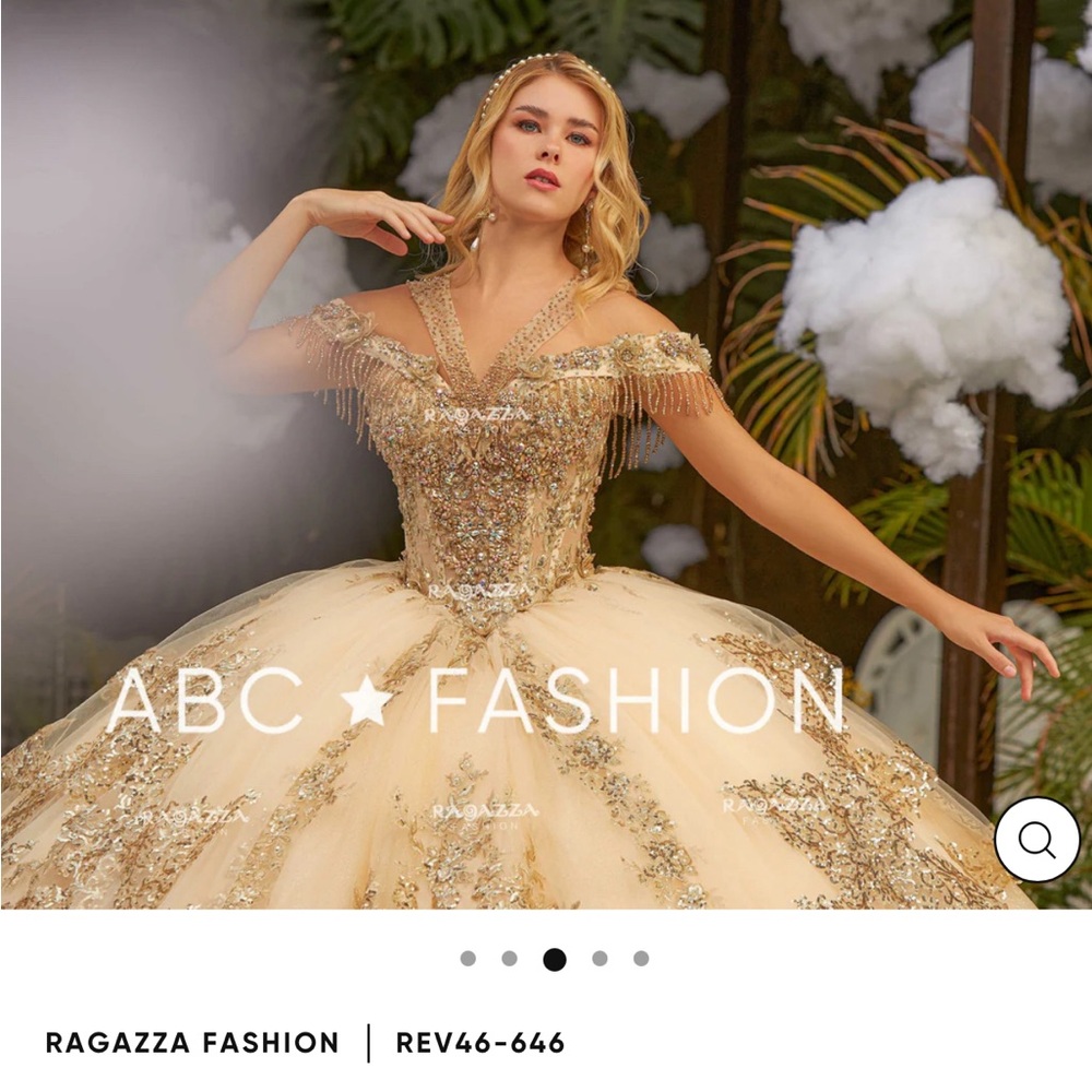 Ragazza Fashion Gold Embellished Gown